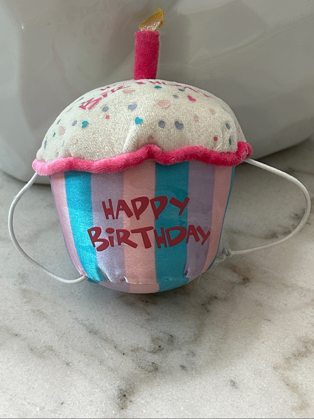 Happy Birthday Plush Cupcake Build-a-Bear Gift Card Holder-party Blue-White pink